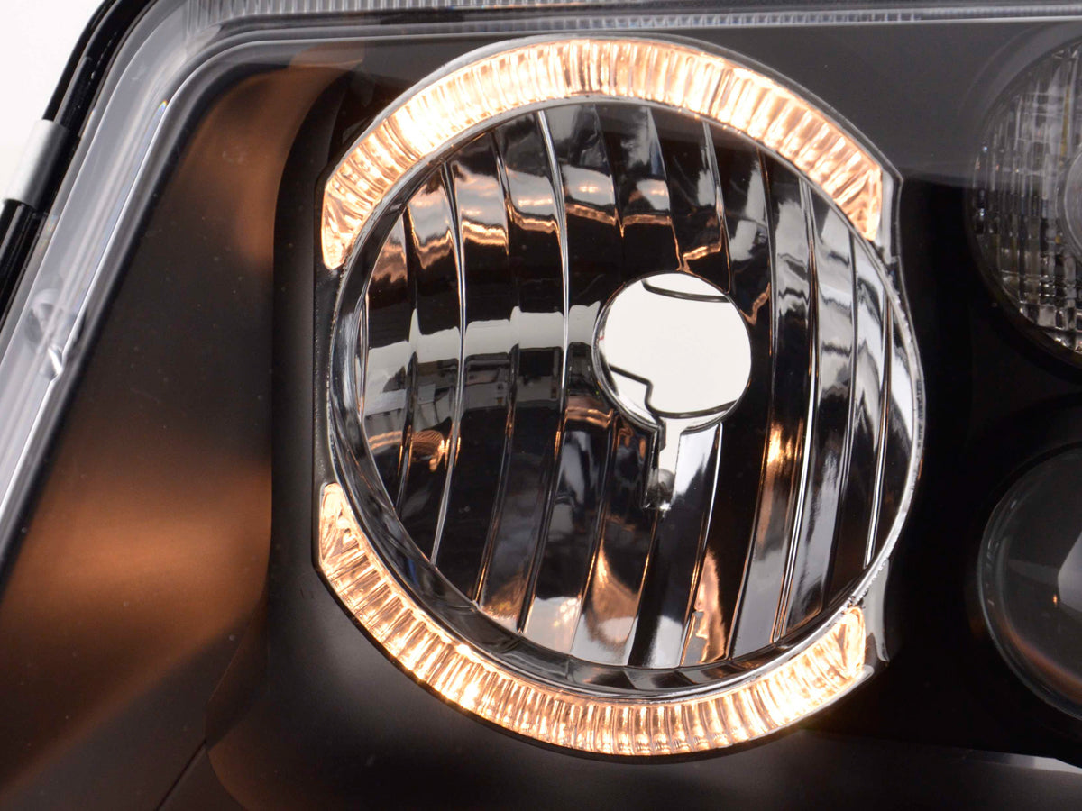 Scheinwerfer Set Angel Eyes VW Bora Typ 1J 98-04 schwarz Scheinwerfer Set Angel Eyes VW Bora Typ 1J 98-04 schwarz